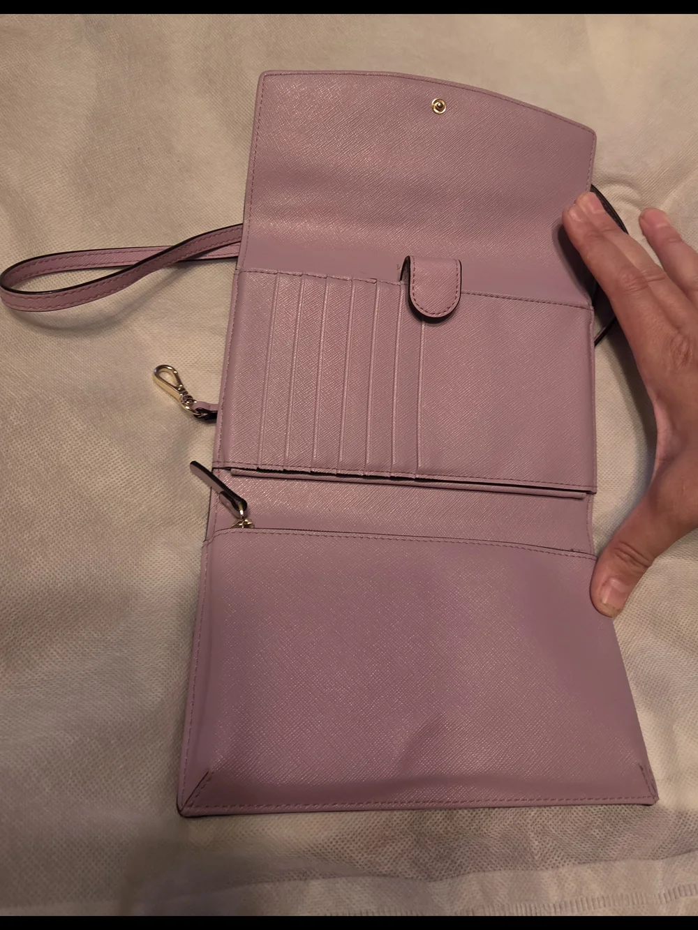 Kate Spade Leather Crossbody Clutch with Gold Hardware